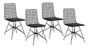  Set 4ks. jídelních židlí Pukobo 2 (černá)