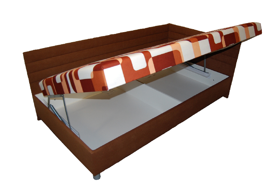 Jednolůžková postel (válenda) 110 cm BRW Elize hnědá (P) (s roštem a matrací)