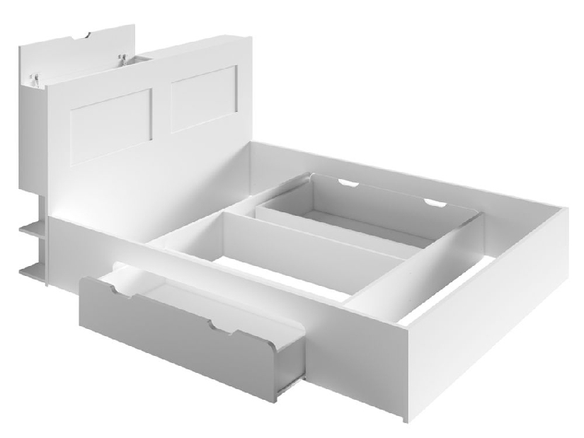 Ložnice (postel 160X200cm, 2 ks noční stolek, skříň) Ramiok (bílá)