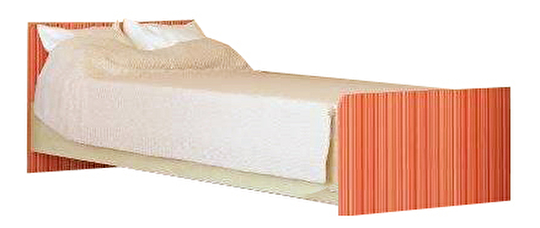 Jednolůžková postel 90 cm Simba rainbow oranžová (s roštem)