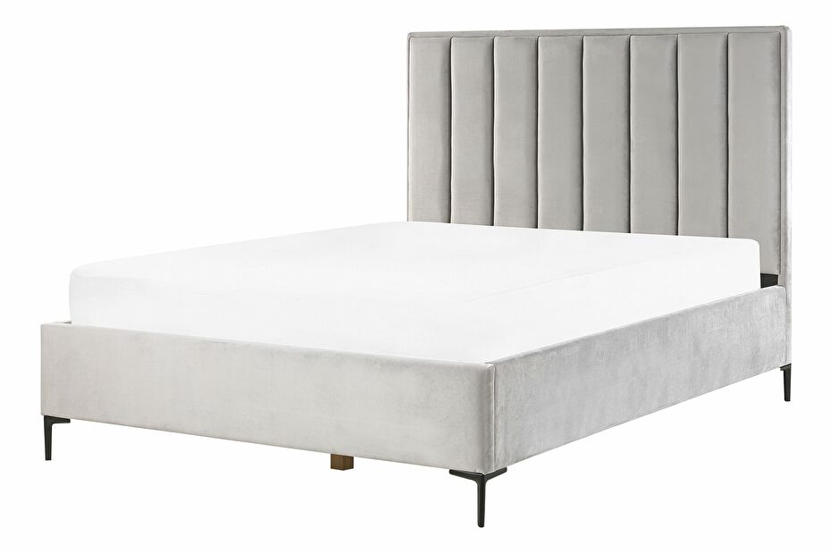 Manželská postel 180 cm SANAZA (šedá) (s roštem a noč. stolky)