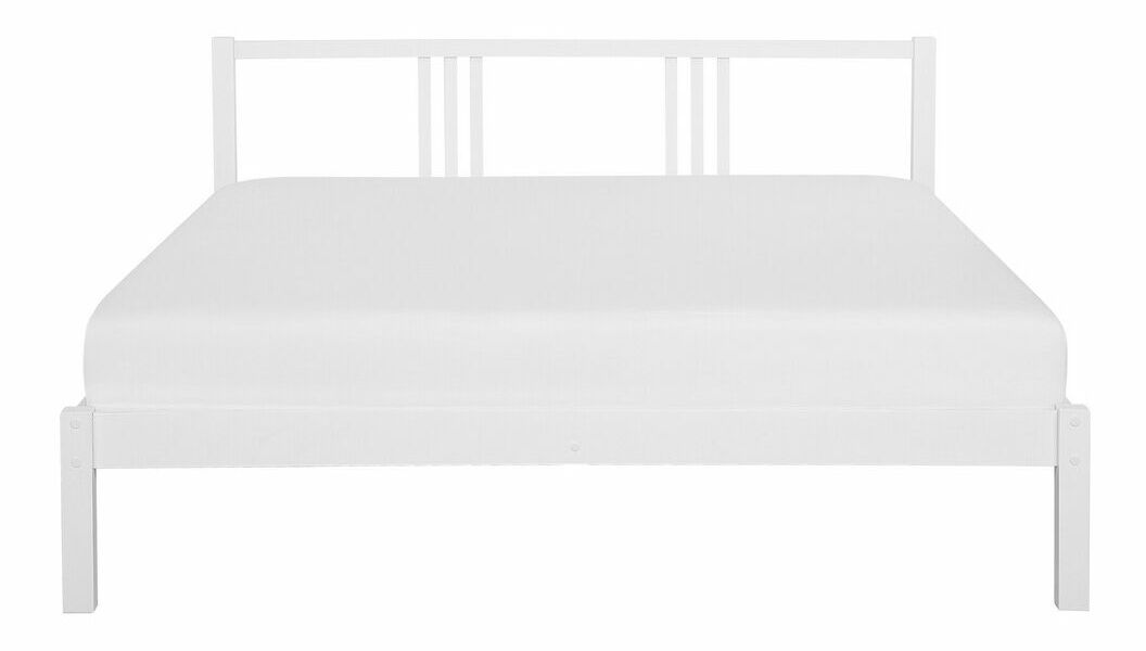 Manželská postel 160 cm VALLES (s roštem) (bílá)