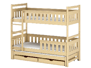 Dětská postel 90 cm KARLA (s roštem a úl. prostorem) (borovice)