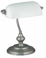 Stojanová lampa Bank 4037 (saténová chromová + bílá)