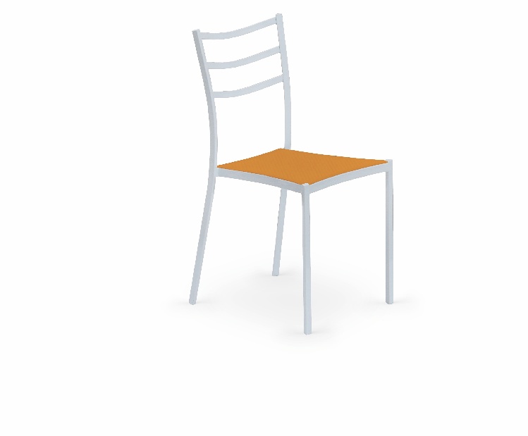 Jídelní židle K 159 bílá + pomerančová *bazar