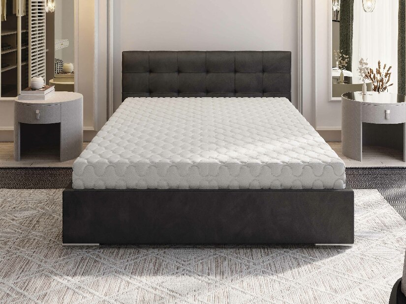 Manželská postel 180 cm Hermila (černá) (s roštem a úložným prostorem)
