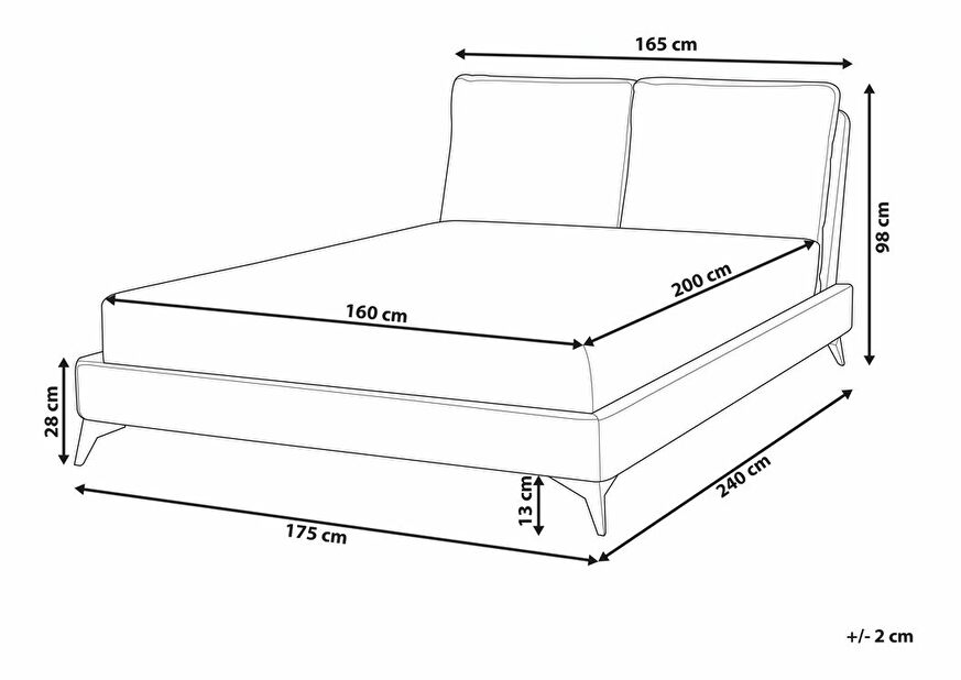 Manželská postel 160 cm Mellody (šedá)