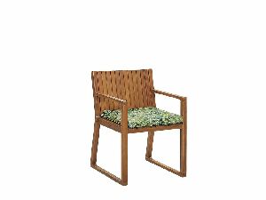 Zahradní židle SASAN (světle hnědá) (zelený podsedák)