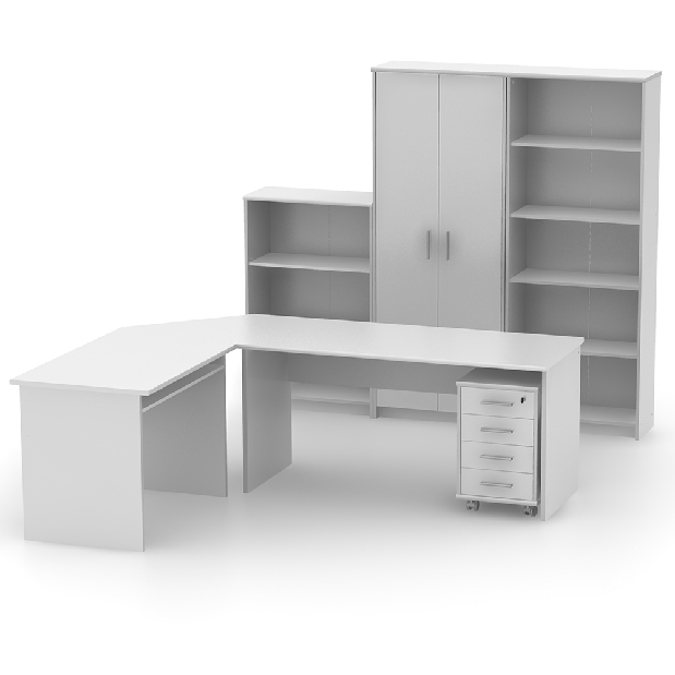Kancelářský stůl (oboustranný) Hansa 2 NEW 08 (bílá)