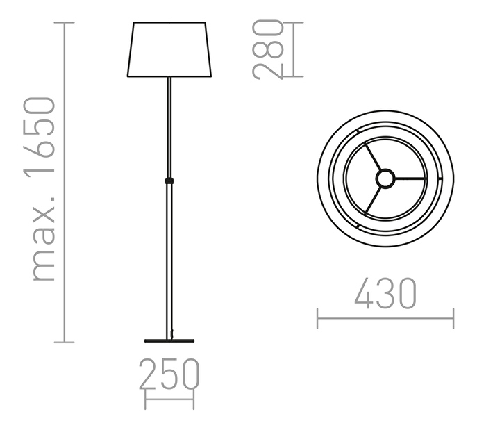 Stojanová lampa Esplanade 230V E27 42W (černá + bílá + chrom)
