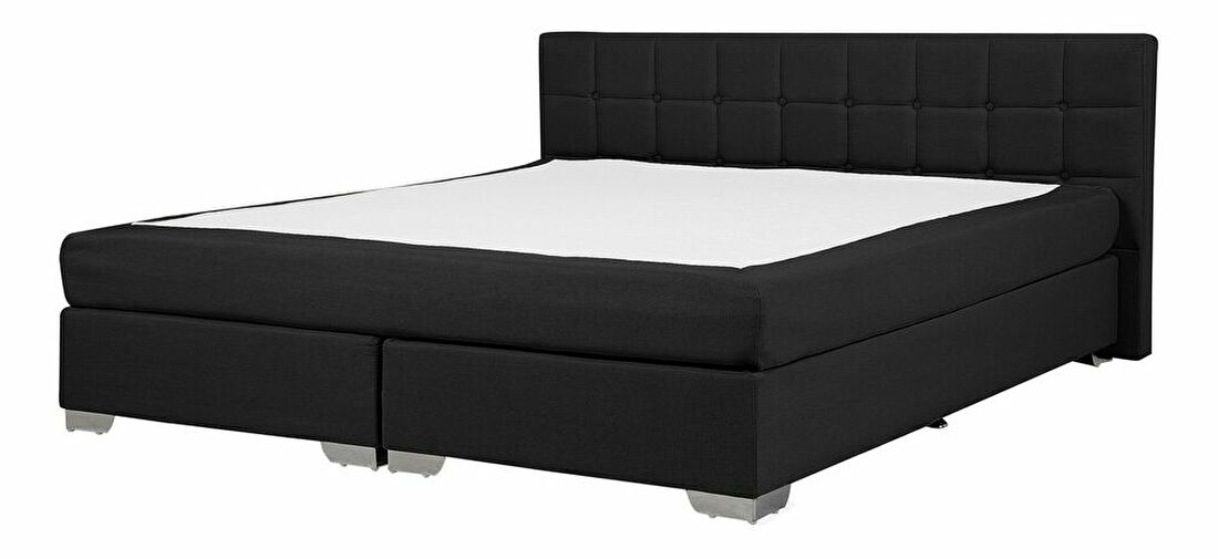 Manželská postel Boxspring 180 cm ADIR (s matracemi) (černá)