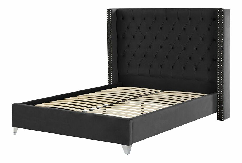 Manželská postel 160 cm Lubbka (černá) (s roštem)