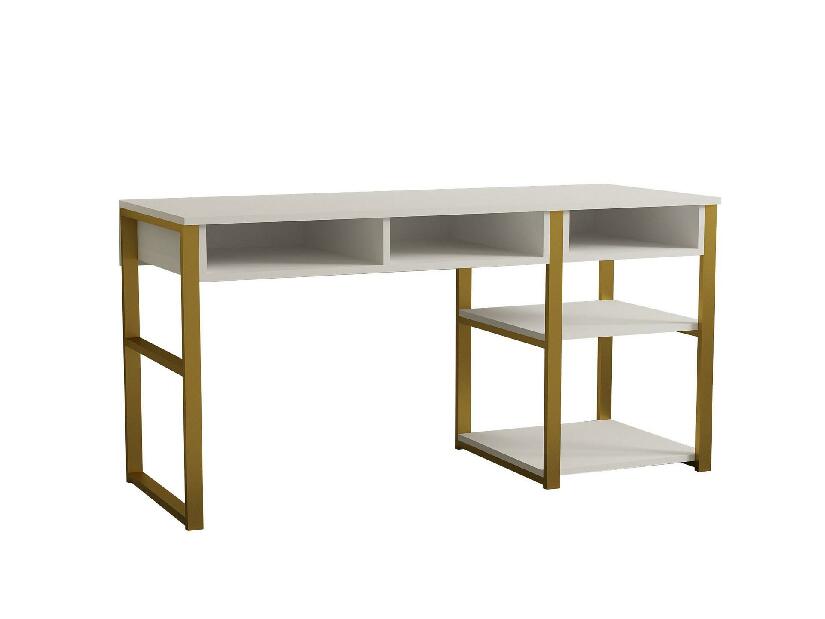 PC stolek Emo (bílá + zlatá)