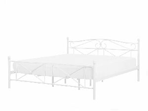 Manželská postel 180 cm RANDEZ (s roštem) (bílá)