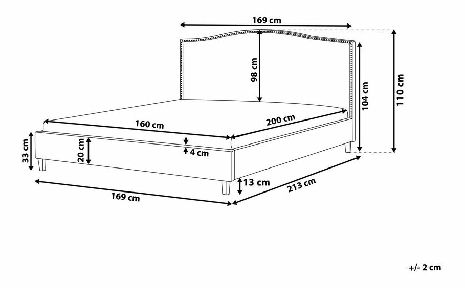 Manželská postel 160 cm MONTHY (s roštem) (béžová)