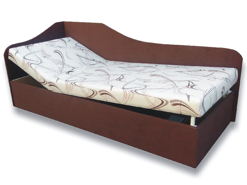 Jednolůžková postel (válenda) 80 cm Abigail (Sand 10 + Tmavě hnědá 40) (L)