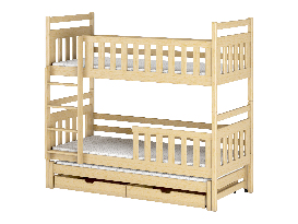 Dětská postel 90 cm KRISTY (s roštem a úl. prostorem) (borovice)