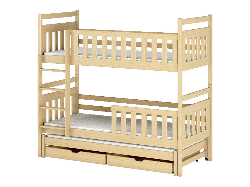 Dětská postel 80 cm KRISTY (s roštem a úl. prostorem) (borovice)