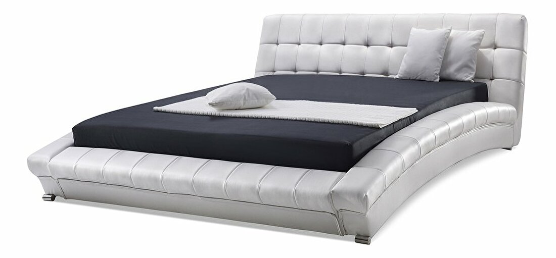 Manželská postel 160 cm LILLY (s roštem) (bílá)