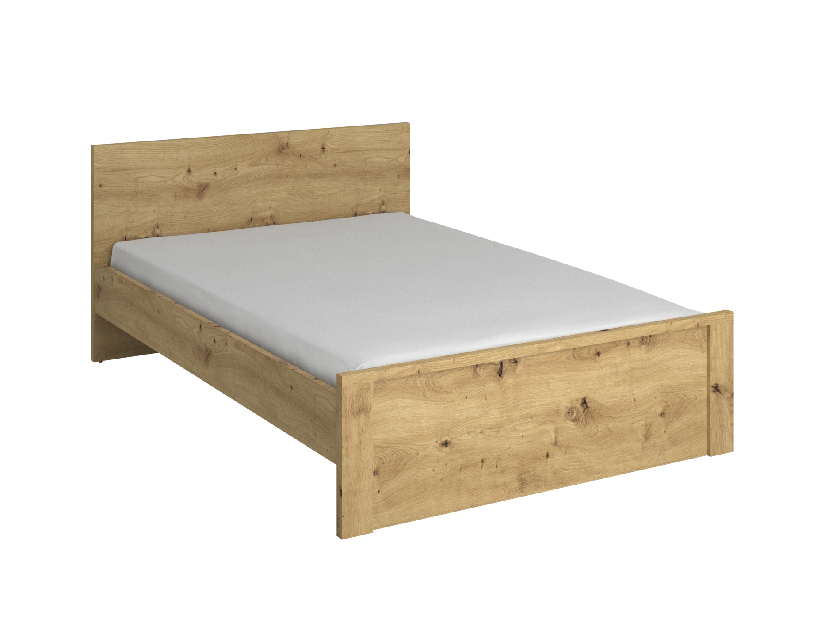 Manželská postel 140 cm Andra (dub artisan) (bez roštu a matrace)