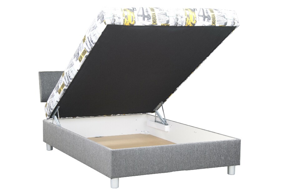 Manželská postel 140 cm Blanář Skate (šedá) (s roštem a matrací)