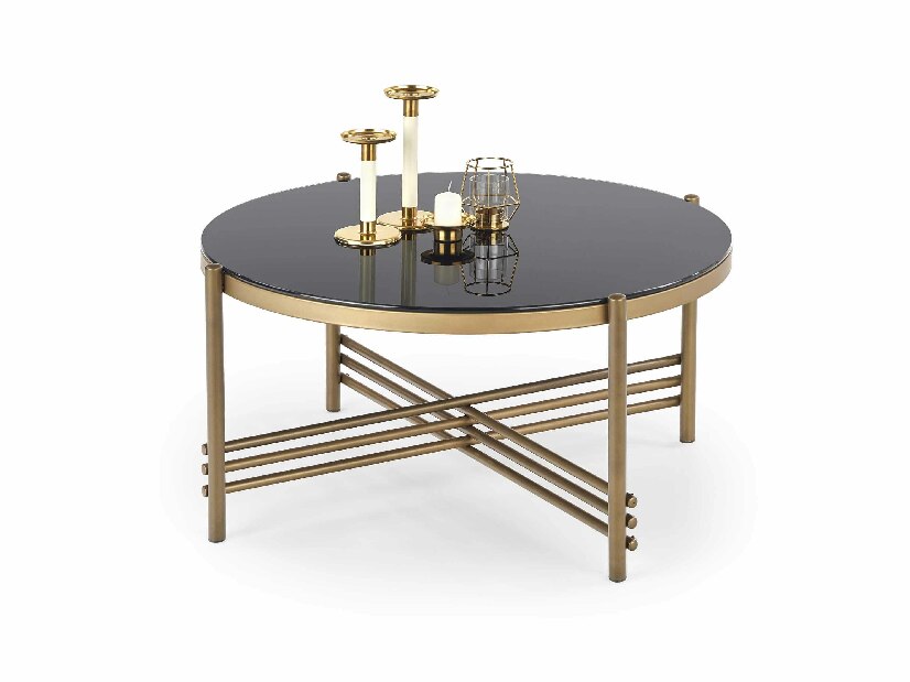 Konferenční stolek Inge (černá + zlatá)