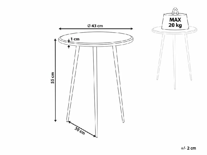 Příruční stolek Tallulah (stříbrná)