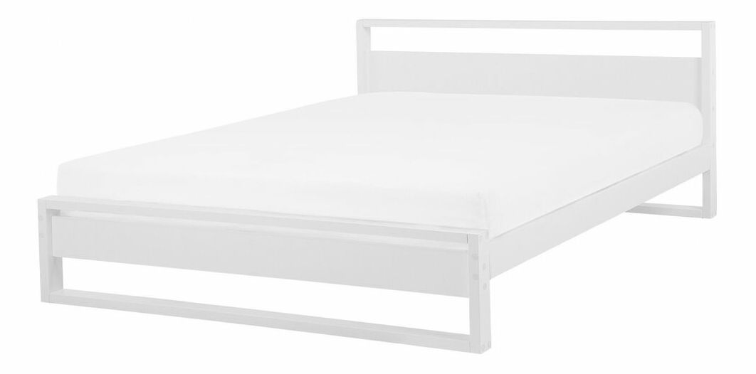 Manželská postel 160 cm GIACOMO (s roštem) (bílá)
