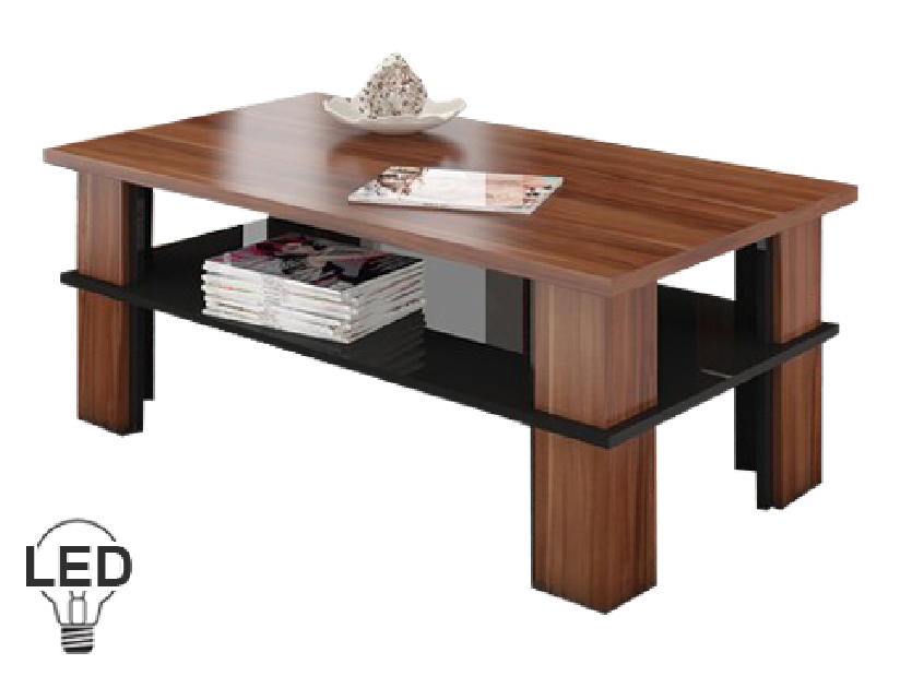 Konferenční stolek Futura 2 (švestka + lesk černý) *výprodej