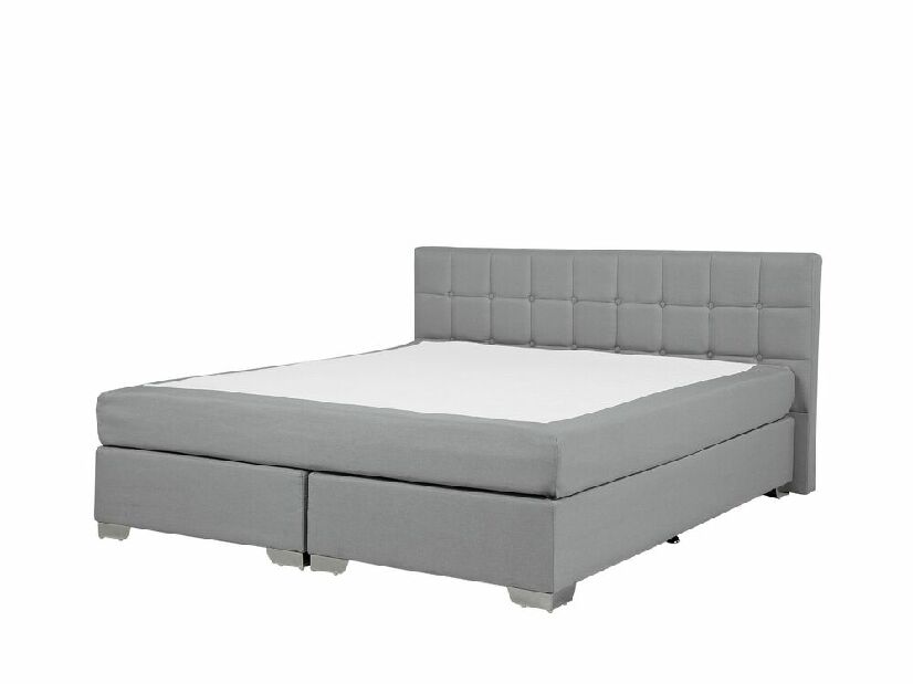 Kontinentální postel 160 cm AMELISA (látka) (šedá) (s roštem a matrací)