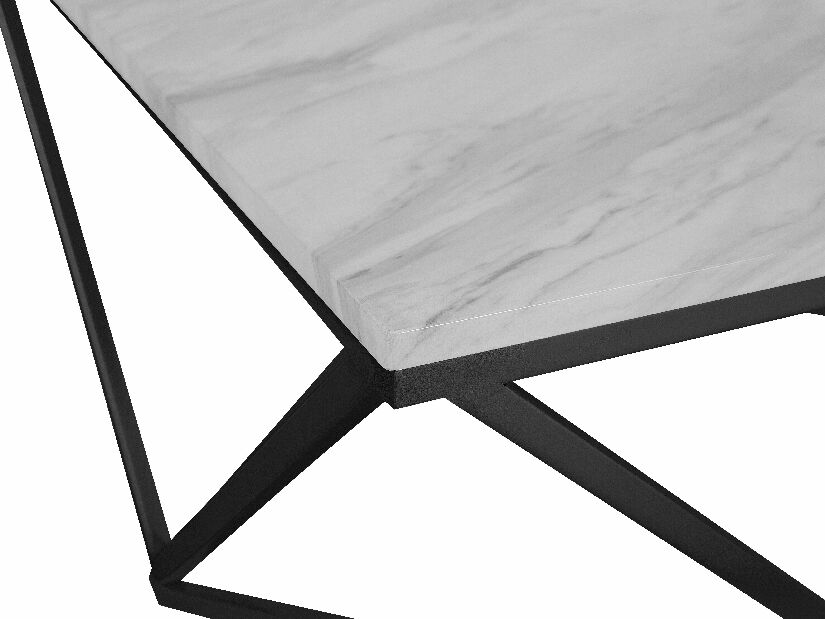 Konferenční stolek Magna (bílá) (černé nohy)