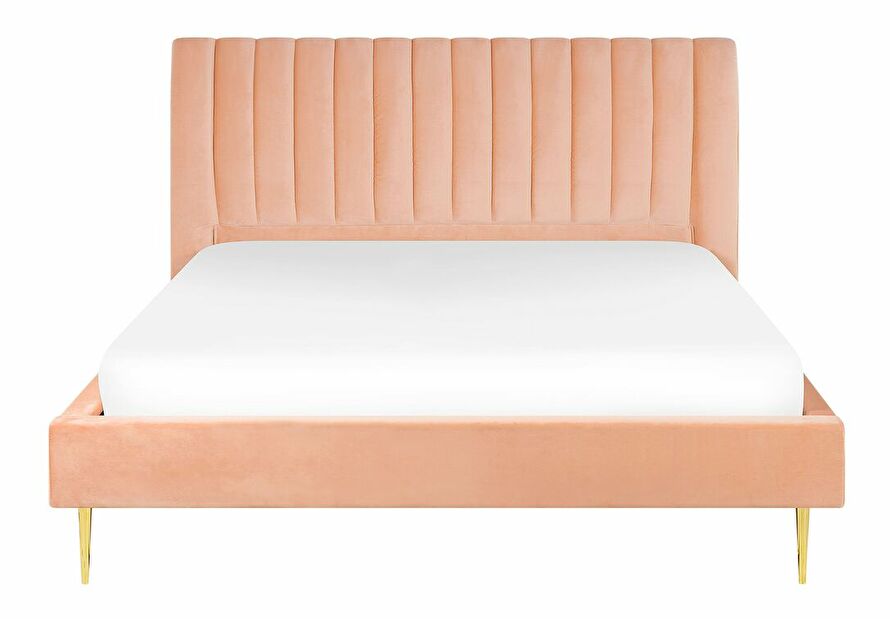 Manželská postel 180 cm MASALA (s roštem) (růžová)