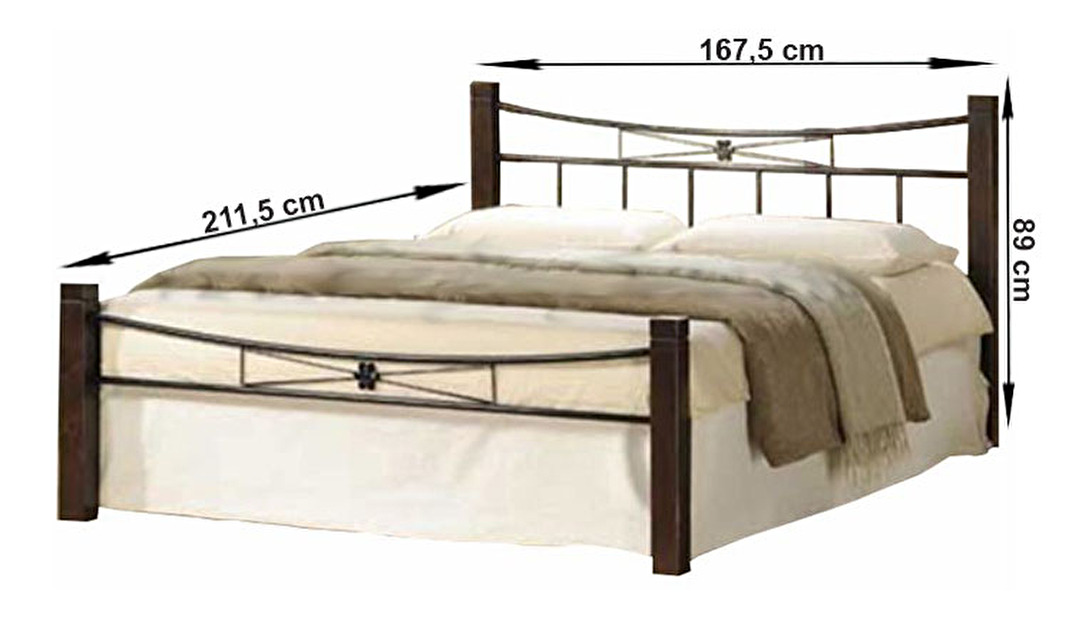 Manželská postel 160 cm Tempo K- Paula (s roštom) *výpredajondela