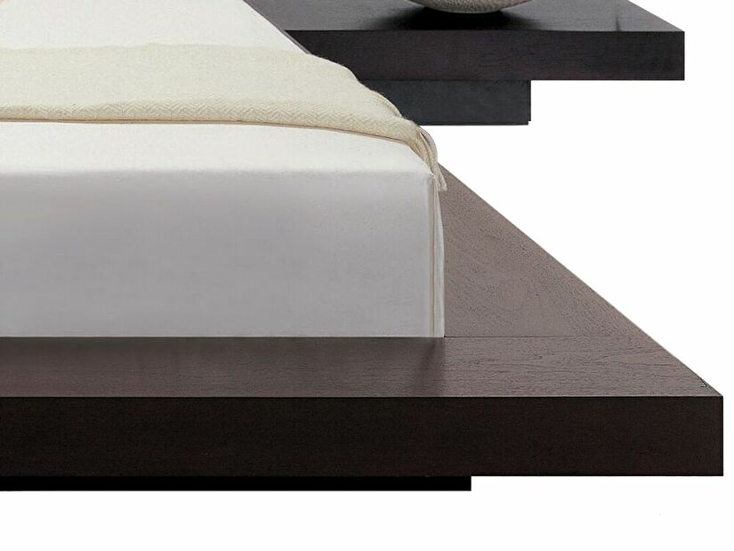 Manželská vodní postel 180 cm Zendaya (tmavé dřevo) (s matrací)