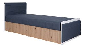 Jednolůžková postel 90 cm Iweta P (grafit + bílá matná + dub artisan) (s roštem a matrací)