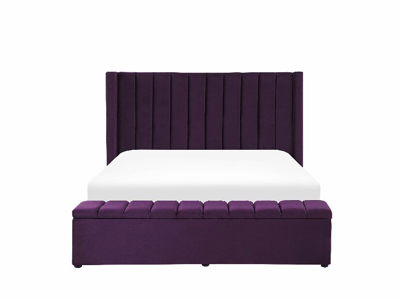 Manželská postel 160 cm NAIROBI (fialová) (s roštem a úl. prostorem)