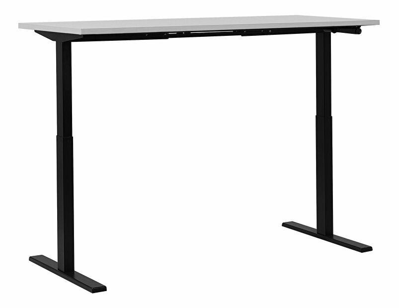 Psací stůl UPPER II (130 x 72 cm) (MDF) (bílá + černá) (manuálně nastavitelný)