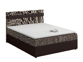 Manželská postel  Boxspring 180x200 cm Mimosa (s roštem a matrací) (černá + hnědá)