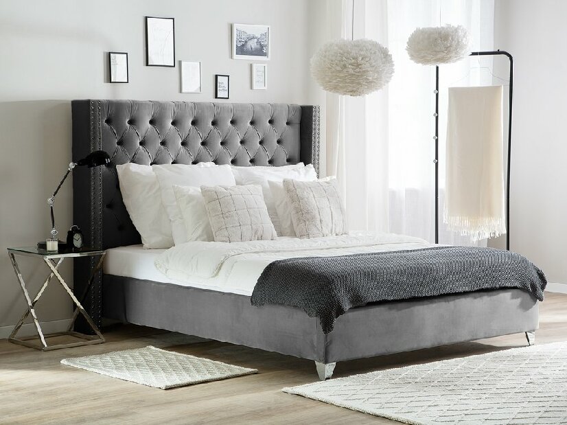 Manželská postel 180 cm LUBECK (s roštem) (šedá) *výprodej