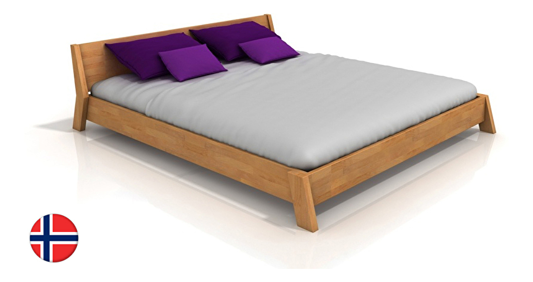 Manželská postel 200 cm Naturlig Skjolden (buk) (s roštem)