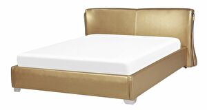 Manželská postel 160 cm PARNAS (s roštem) (zlatá)