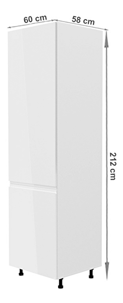 Potravinová kuchyňská skříňka D60R Aurellia (bílá + lesk bílý) (L)