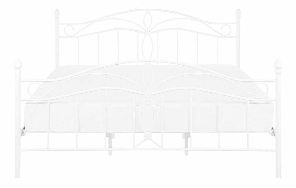 Manželská postel 180 cm ANTALIA (s roštem) (bílá)
