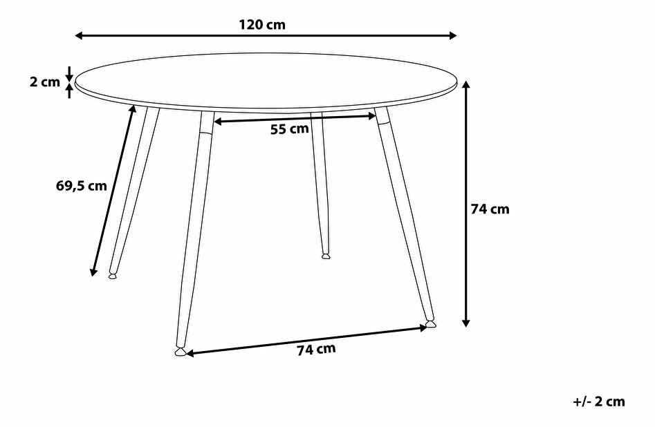 Jídelní stůl Bono 120 (pro 4 osoby) (bílá)