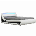 Manželská postel 160 cm Milda (s roštem, úl. prostorem a LED)