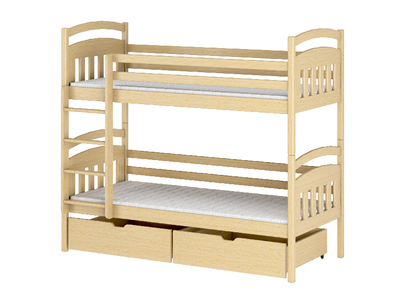 Dětská postel 80 cm Galvin (s roštem a úl. prostorem) (borovice)