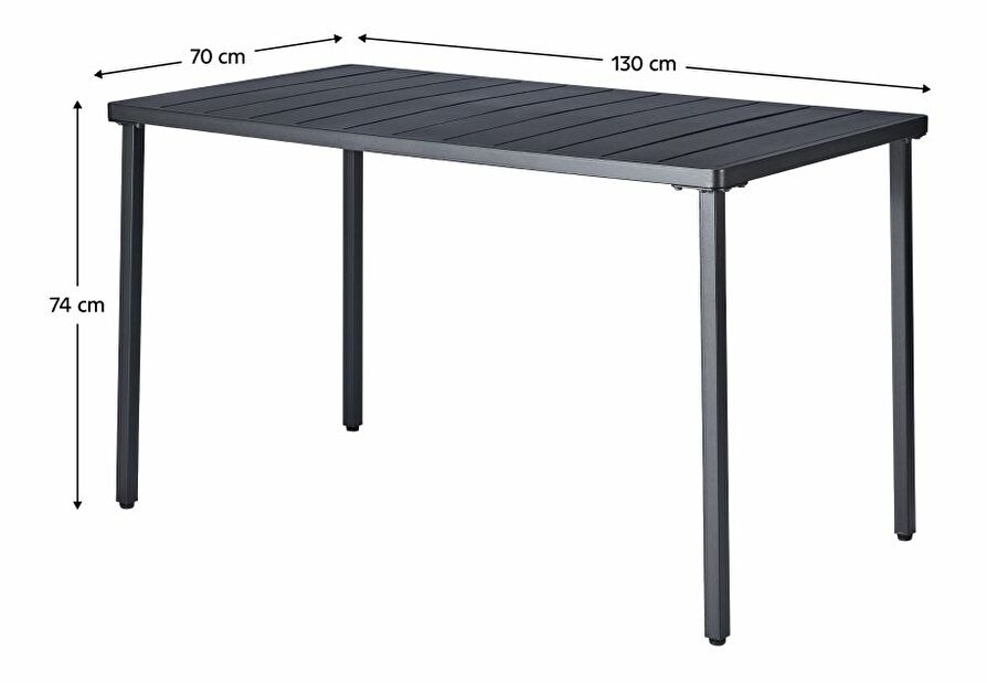 Zahradní stůl SALTAN (černá) (pro 4-6 osob)