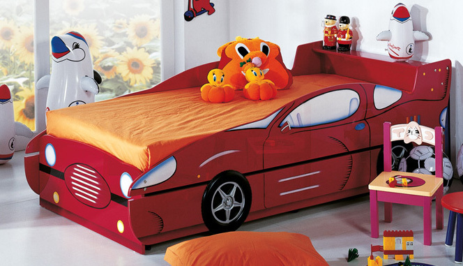 Detská postel 90 cm Jacek červená (s roštem)
