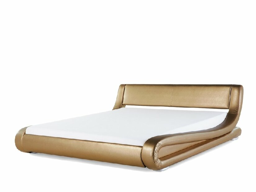 Manželská postel 180 cm AVENUE (s roštem) (zlatá)