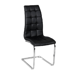 Jídelní židle Cli (černá + chrom)